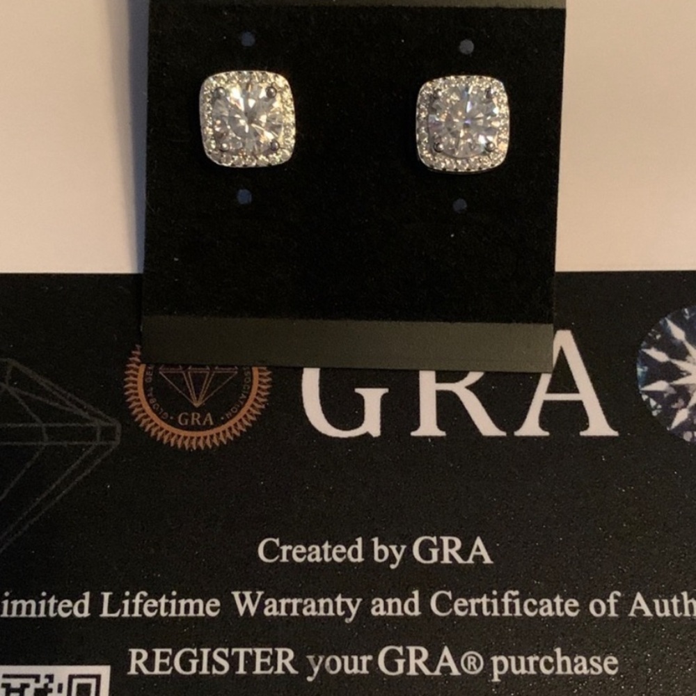 Moissanite choose 1
.5 Ct. Moissanite Pendant Necklace $59 or Earrings $45 - Picture 4 of 5